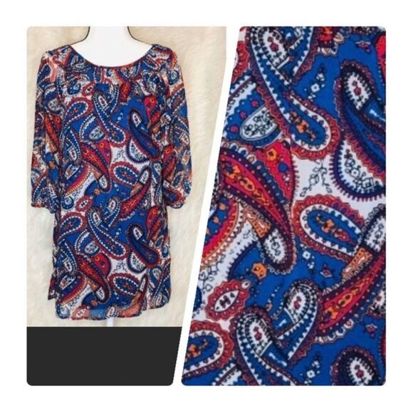 My Michelle Boho Chic Paisley Shift Dress size Small - Picture 9 of 10